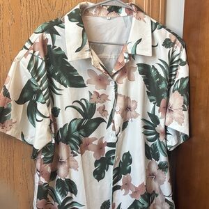Floral Short Sleeve Button-Up Shirt
